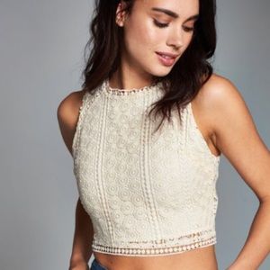 Abercrombie Mixed Lace Crop Top